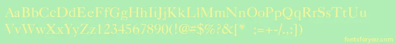 CaslonLight Font – Yellow Fonts on Green Background