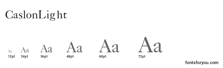 CaslonLight Font Sizes