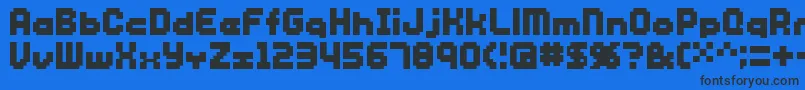 Shakagraphics12 Font – Black Fonts on Blue Background