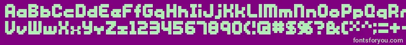 Shakagraphics12 Font – Green Fonts on Purple Background