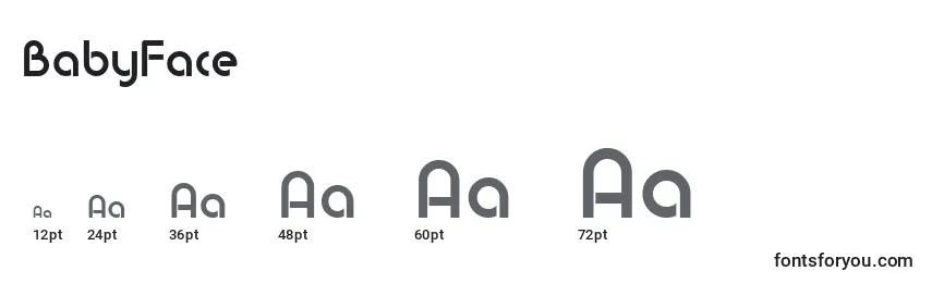 BabyFace Font Sizes