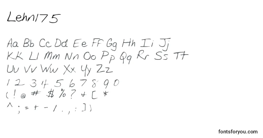 A fonte Lehn175 – alfabeto, números, caracteres especiais