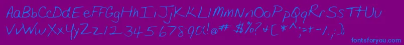 Lehn175-Schriftart – Blaue Schriften auf violettem Hintergrund