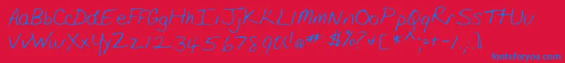 フォントLehn175 – 赤い背景に青い文字