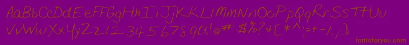 Lehn175-Schriftart – Braune Schriften auf violettem Hintergrund