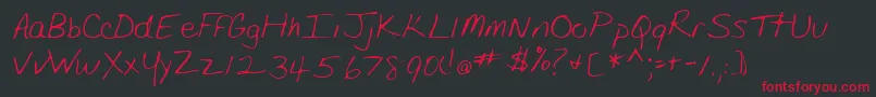 Lehn175 Font – Red Fonts on Black Background