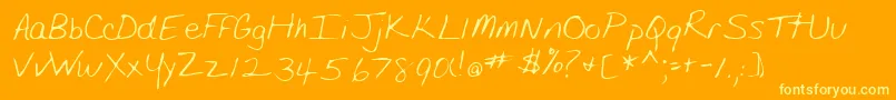 Lehn175-Schriftart – Gelbe Schriften auf orangefarbenem Hintergrund