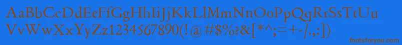 Griffosfont-Schriftart – Braune Schriften auf blauem Hintergrund