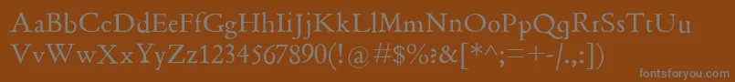 Griffosfont-Schriftart – Graue Schriften auf braunem Hintergrund