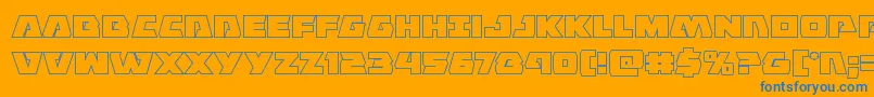 Eaglestrikeout Font – Blue Fonts on Orange Background