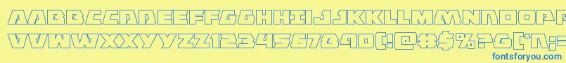 Eaglestrikeout Font – Blue Fonts on Yellow Background