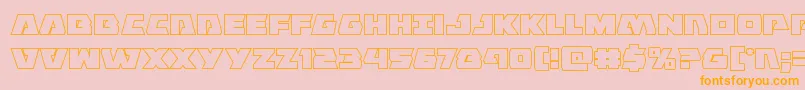 Eaglestrikeout-Schriftart – Orangefarbene Schriften auf rosa Hintergrund