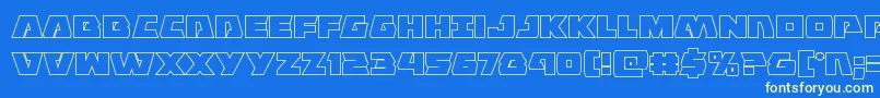 Eaglestrikeout Font – Yellow Fonts on Blue Background