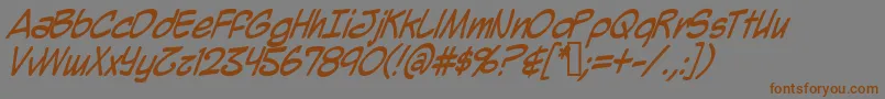 MightyZeoItalic Font – Brown Fonts on Gray Background