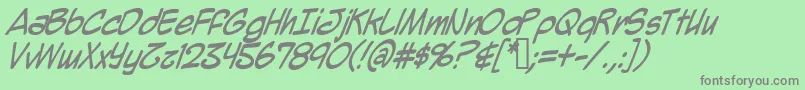 Шрифт MightyZeoItalic – серые шрифты на зелёном фоне