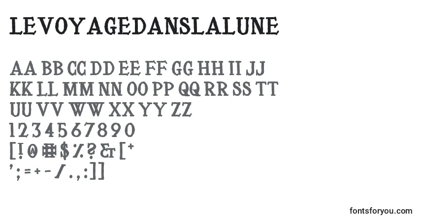 Schriftart LeVoyageDansLaLune – Alphabet, Zahlen, spezielle Symbole