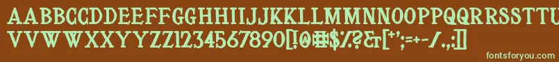 Шрифт LeVoyageDansLaLune – зелёные шрифты на коричневом фоне