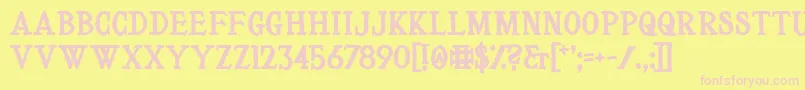 LeVoyageDansLaLune Font – Pink Fonts on Yellow Background