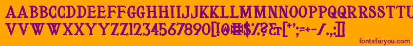 LeVoyageDansLaLune Font – Purple Fonts on Orange Background