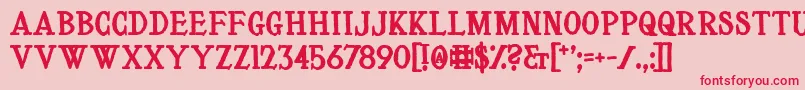 フォントLeVoyageDansLaLune – ピンクの背景に赤い文字