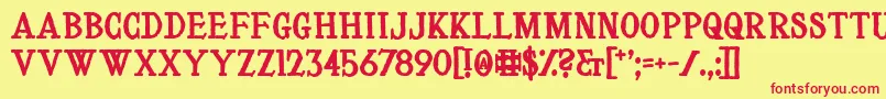 LeVoyageDansLaLune Font – Red Fonts on Yellow Background