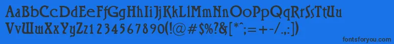 Roskell Font – Black Fonts on Blue Background