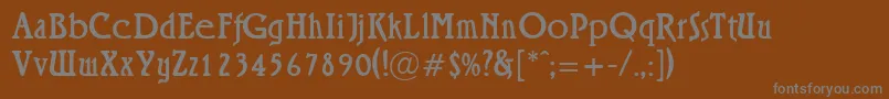 フォントRoskell – 茶色の背景に灰色の文字