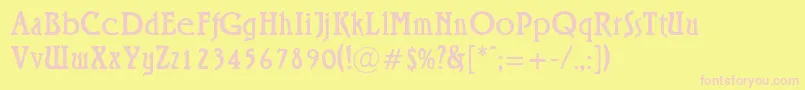 Czcionka Roskell – różowe czcionki na żółtym tle