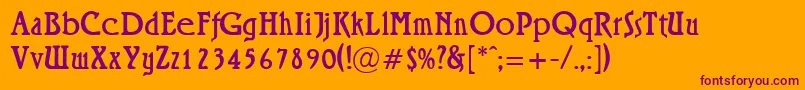 Roskell Font – Purple Fonts on Orange Background
