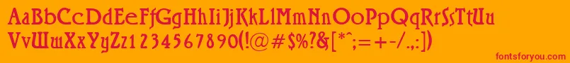 Roskell Font – Red Fonts on Orange Background