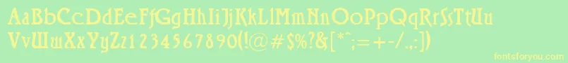 Roskell Font – Yellow Fonts on Green Background