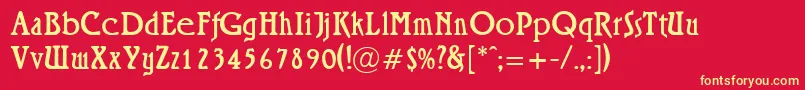 Roskell Font – Yellow Fonts on Red Background