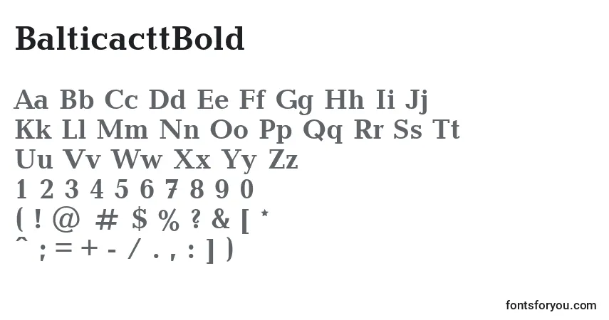Шрифт BalticacttBold – алфавит, цифры, специальные символы