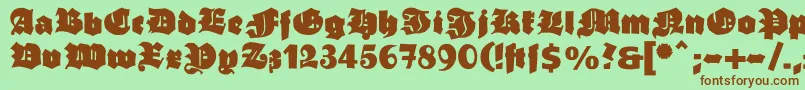 Ganzgrobegotisch Font – Brown Fonts on Green Background