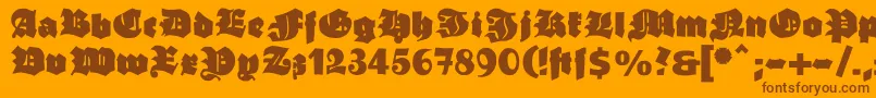 Ganzgrobegotisch Font – Brown Fonts on Orange Background