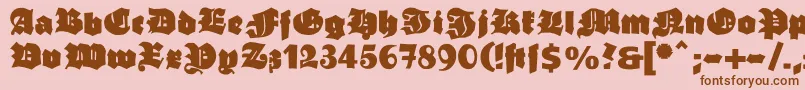 フォントGanzgrobegotisch – ピンクの背景に茶色のフォント