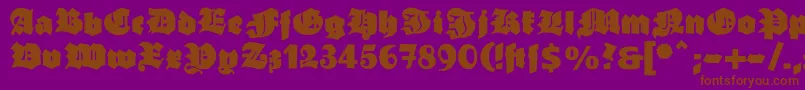 Ganzgrobegotisch Font – Brown Fonts on Purple Background