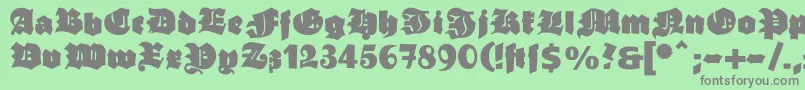 Ganzgrobegotisch Font – Gray Fonts on Green Background