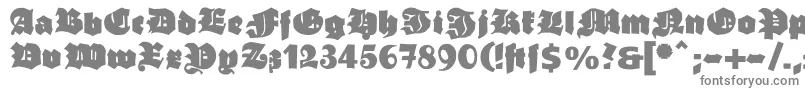 フォントGanzgrobegotisch – 白い背景に灰色の文字