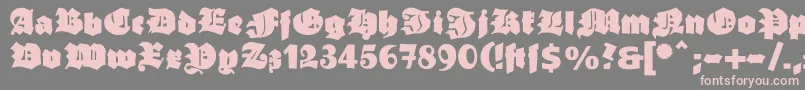 Шрифт Ganzgrobegotisch – розовые шрифты на сером фоне