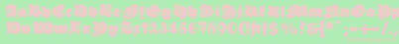 Ganzgrobegotisch Font – Pink Fonts on Green Background