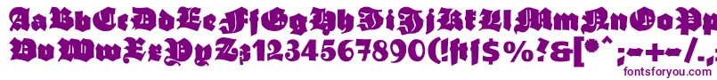 Ganzgrobegotisch Font – Purple Fonts on White Background