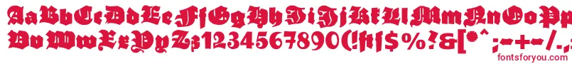 Ganzgrobegotisch Font – Red Fonts on White Background