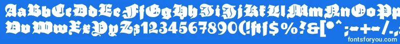 Ganzgrobegotisch Font – White Fonts on Blue Background