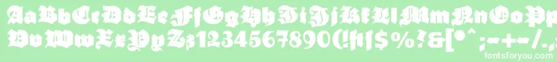 Ganzgrobegotisch Font – White Fonts on Green Background
