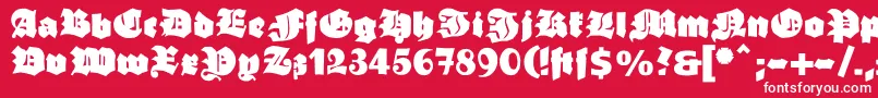 Ganzgrobegotisch Font – White Fonts on Red Background