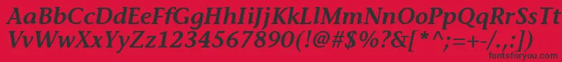 Шрифт MesouranCasualSsiSemiBoldItalic – чёрные шрифты на красном фоне