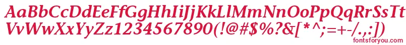 MesouranCasualSsiSemiBoldItalic Font – Red Fonts on White Background