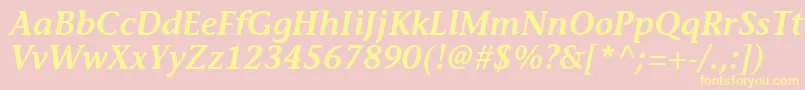 MesouranCasualSsiSemiBoldItalic Font – Yellow Fonts on Pink Background
