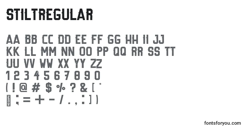 Шрифт StiltRegular – алфавит, цифры, специальные символы